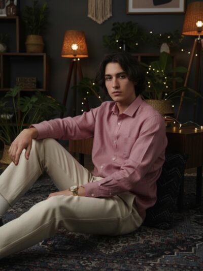 pehanoge dusty rose linen shirt | collector's edition linen collection