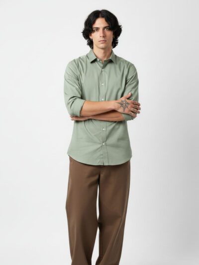 epoch olive giza cotton shirt | signature monochrome collection | pehanoge