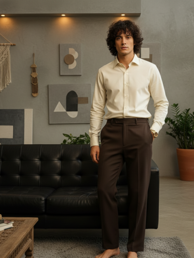 pehanoge ivory elite giza cotton shirt | signature monochrome collection