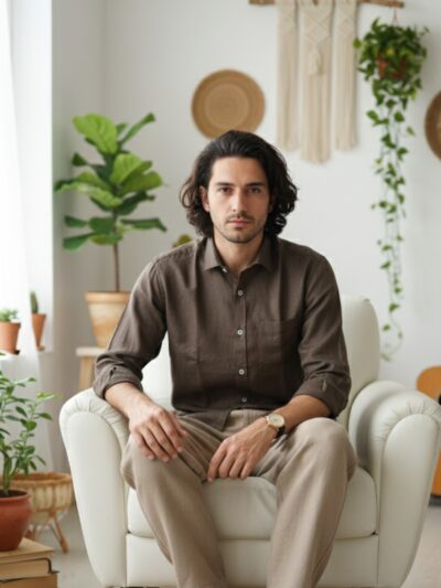 pehanoge mocha linen shirt | collector's edition linen collection